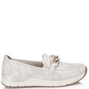 Rieker Womens Low Wedge Chain Loafer - Beige - 36