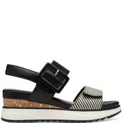 S Oliver Womens Wedge Strap Sandal - Black - 38 image