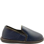 Berevere Mens Full Slipper - Navy Leather - 41
