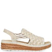 Rieker Womens Wedge High Front Sandal - Beige - 36 image