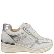 Redz Womens Wedge Zip Lace Trainer - White - 40 image