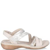 Rieker Womens Low Heel Strap Sandal - Beige Gold - 38 image