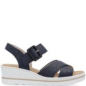 Rieker Womens Wedge Strap Sandal - Navy - 40 image