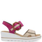 Rieker Womens Wedge Buckle Strap Sandal - Fuchsia Multi - 37 image