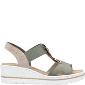 Rieker Womens Wedge Strap Sandal - Green - 40 image