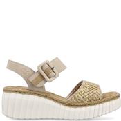 Rieker Womens Wedge Strap Sandal - Sand - 37 image