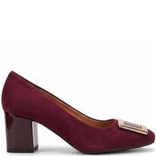 Redz Womens Low Court Heel - Wine - 37