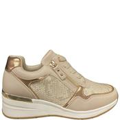 Redz Womens Wedge Zip Lace Trainer - Beige - 38 image