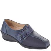 Stile Divita Womens Wide Fit Strap Shoe - Blue Leather - 40 image