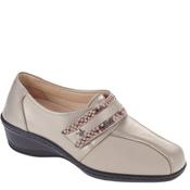Stile Divita Womens Wide Fit Strap Shoe - Gold Leather - 37
