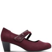 Jana Womens Med Heel Strap Court Shoe - Bordeaux - 37 image