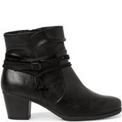 Jana Womens Strap Zip Ankle Boot - Black - 40 image