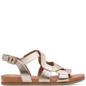 Jana Womens Flat Satrp Sandal - Champagne - 38