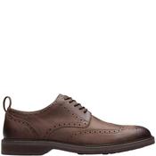 Clarks Mens Brogue Lace Shoe - Brown Leather - 9 image