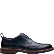 Clarks Mens Brogue Lace Shoe - Navy Leather - 10