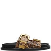 Steve Madden Womens Flat Strap Sandal - Brown Snake - 37 image