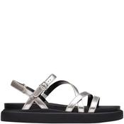 Clarks Womens Strap Sandal - Silver Metallic - 3