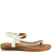Lunar Womens Flat Strap Sandal - White - 5 image