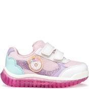 Geox Girls Strap Trainer - White Pink - Eu22/K5.5 image