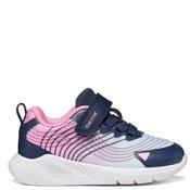 Geox Girls Strap Elastic Lace Trainers - Aqua Pink image