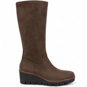 Susst Womens Top Wedge Knee High Boot - Beige - 37 image