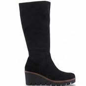 Susst Womens Top Wedge Knee High Boot - Black - 37 image