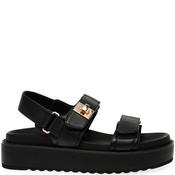 Steve Madden Womens Wedge Strap Sandal - Black Leather - 37 image