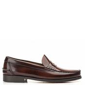 Hecho Mens Slip On Loafer - Burgundy Leather - 43