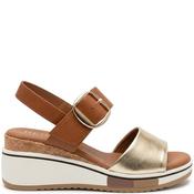 Redz Womens Wedge Strap Sandal - Tan Multi - 41