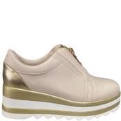 Redz Womens Wedge Zip Shoe - Beige Gold - 39