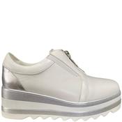 Redz Womens Wedge Zip Shoe - White Silver - 39
