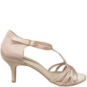 Coco Ritz Womens Low Heel Strap Sandal - Nude Satin - 39 image