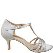 Coco Ritz Womens Low Heel Strap Sandal - Silver Satin - 39 image
