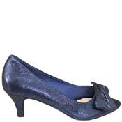 Coco Rita Womens Low Heel Court Shoe - Navy Metallic - 41 image