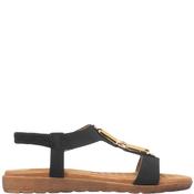 Lunar Womens Flat Strap Sandal - Black - 5 image