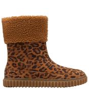 Clarks Girls Animal Print Zip Boot - Leopard Animal Print - K7/Eu24