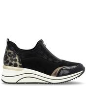 Remonte Womens Wedge Zip Trainer - Black Multi - 36 image