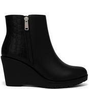 Redz Womens Wedge Zip Ankle Boot - Black - 39 image