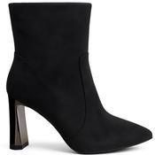 Redz Womens Pointed Toe Zip Ankle Boot - Black Suede - 38 image