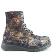 Heavenly Feet Womens Zip Lace Ankle Boot - Bark Velour - 4