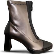 Redz Womens Point Toe Zip Ankle Boot - Black Pewter - 38 image