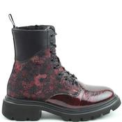 Heavenly Feet Womens Zip Lace Ankle Boot - Burgundy Patent - 4