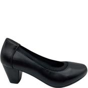Nine To Five Med Heel Court Shoe - Black Leather - 39 image