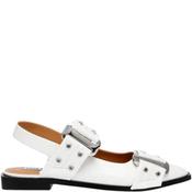 Steve Madden Womens Low Heel Sling Back - White Patent - Uk 7 image