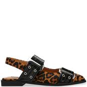 Steve Madden Womens Flat Slingback - Black Leopard - Uk 4