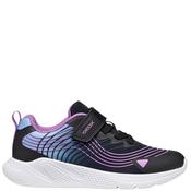 Geox Girls Strap Elastic Lace Trainers - Black Pink image