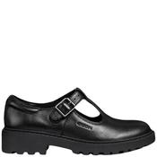 Geox Girls Buckle T/Bar Shoe - Black Leather - Eu28/K10