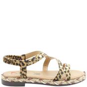 Heavenly Feet Womens Flat Strap Sdandal - Sand Animal Print - Uk 5 image