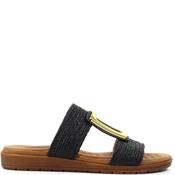 Lunar Womens Flat Strap Sandal - Black - 6