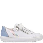 Rieker Womens Zip Lace Trainer - White - 38 image